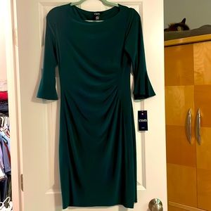 Chaps, dark green mid length dress M